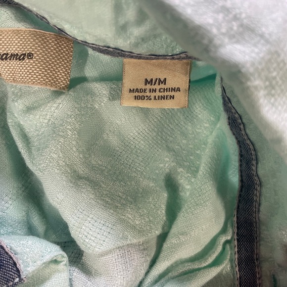 Tommy Bahama Linen Shirt Mens Medium Green Long Sleeve Button Up Casual Summer - Picture 4 of 8